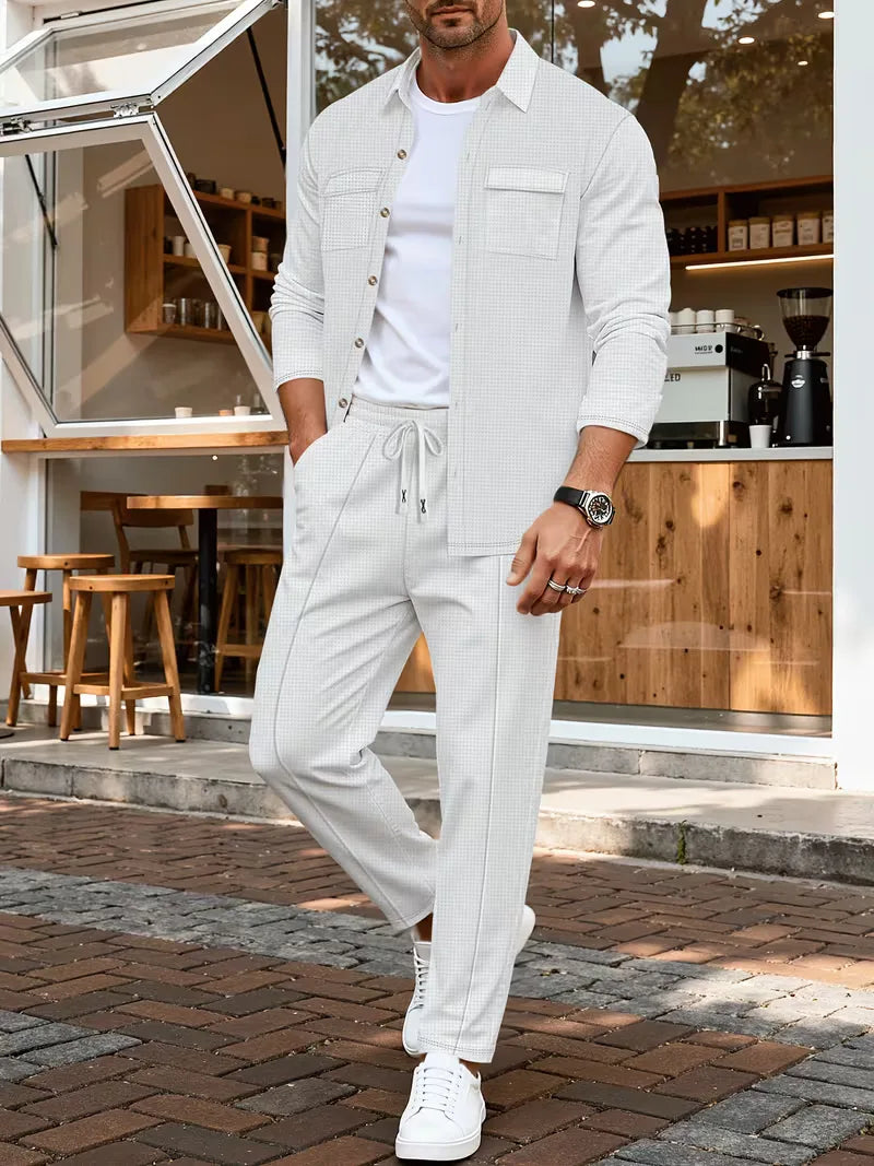 Stijlvol heren bomberjack met knopen, borstzakken; perfecte smartcasual lente- of herfstjas.