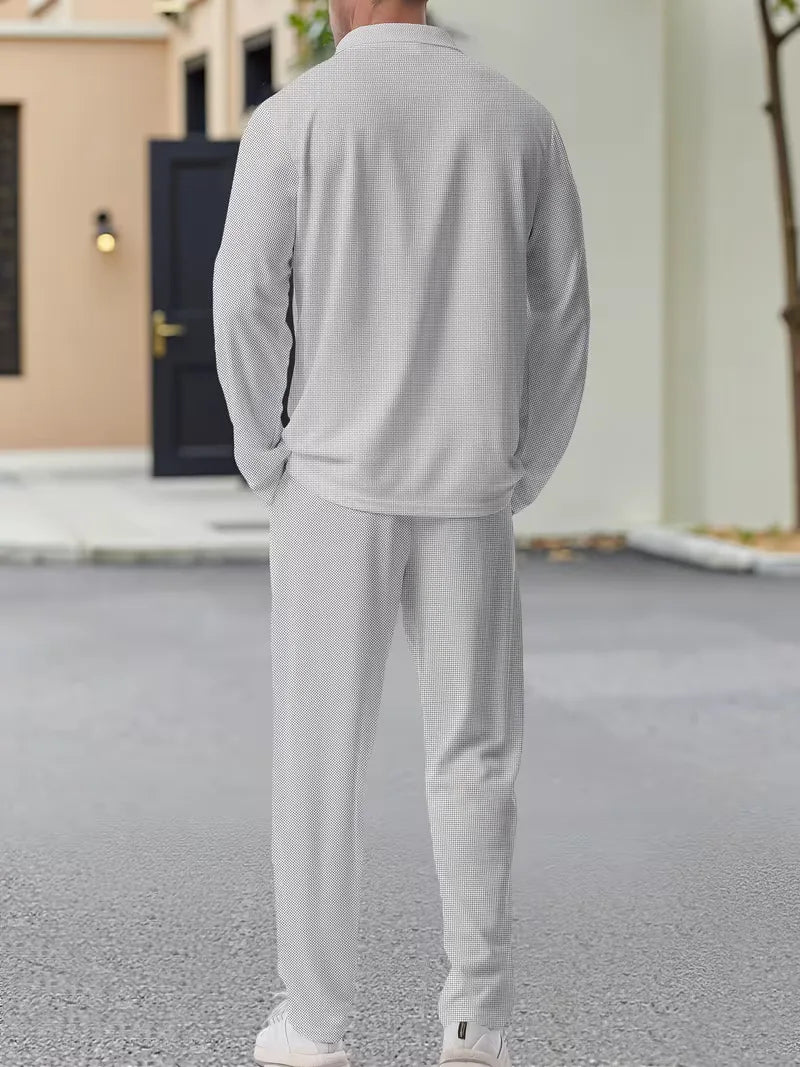 Smartcasual heren bomberjack met knoopsluiting en functionele borstzakken, lange mouwen.