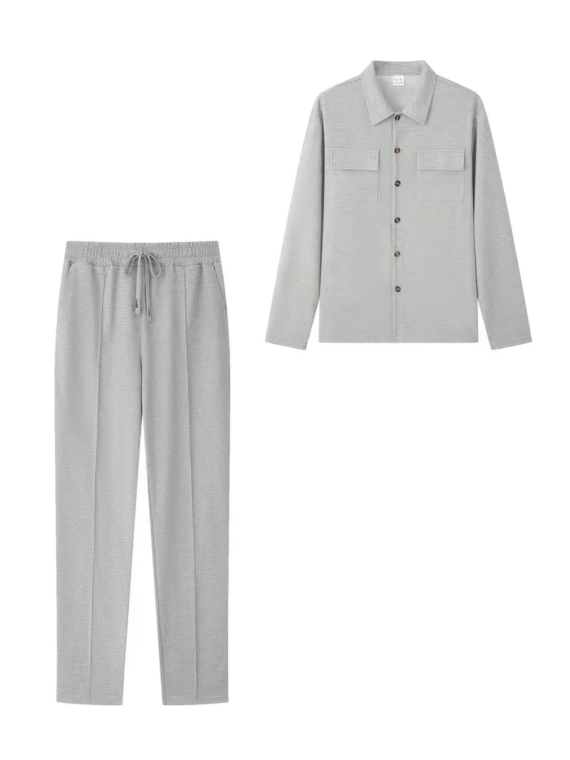 Trendy heren bomberjack, knoopsluiting, borstzakken, perfecte mix van comfort en stijl.