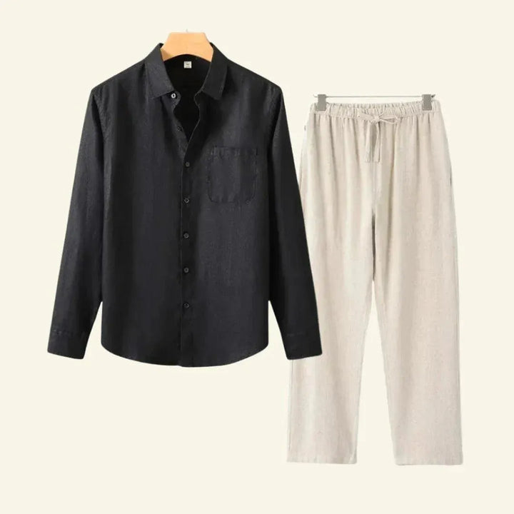 Stijlvolle heren broek & blouse set, een veelzijdige outfit voor moderne heren.