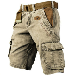 Heren cargo short, duurzaam met veelzijdige zakken, regular fit, ideaal voor outdoor-activiteiten, avontuurlijke levensstijl