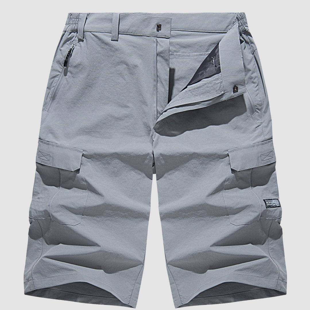 Stevige heren cargo shorts met dubbel gestikte zakken, duurzaam en comfortabel voor actieve zomerse dagen.