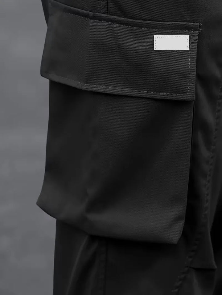 Functionele heren cargobroek, elastische tailleband, rechte pijp, ideaal voor casual outfits.