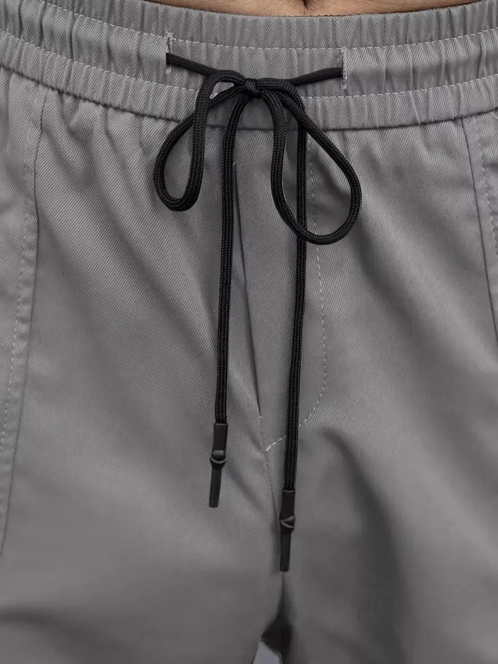 Duurzame heren cargobroek, rechte pijp, elastische taille, veelzijdige casual broek voor mannen.