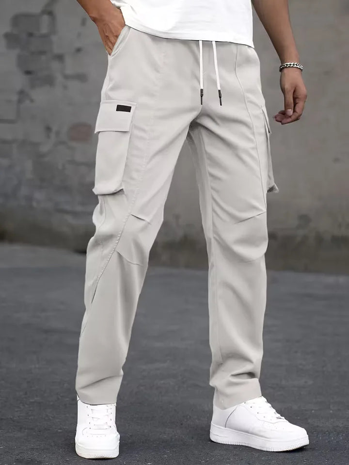 Heren cargobroek met elastische tailleband, rechte pijp, streetwear look, comfort voor elke dag.