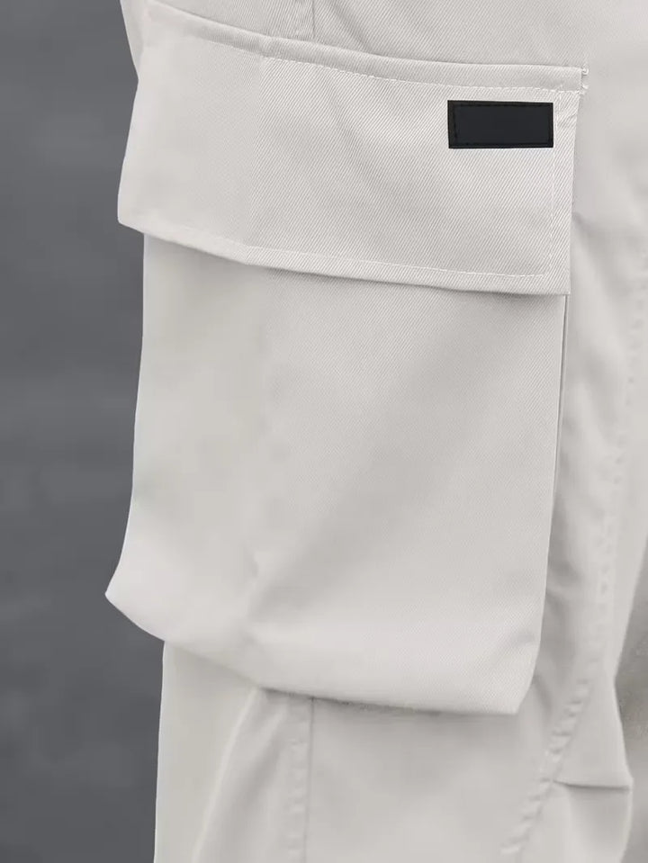 Heren cargobroek, comfortabel, rechte pijp, elastische tailleband, veelzijdige casual broek.