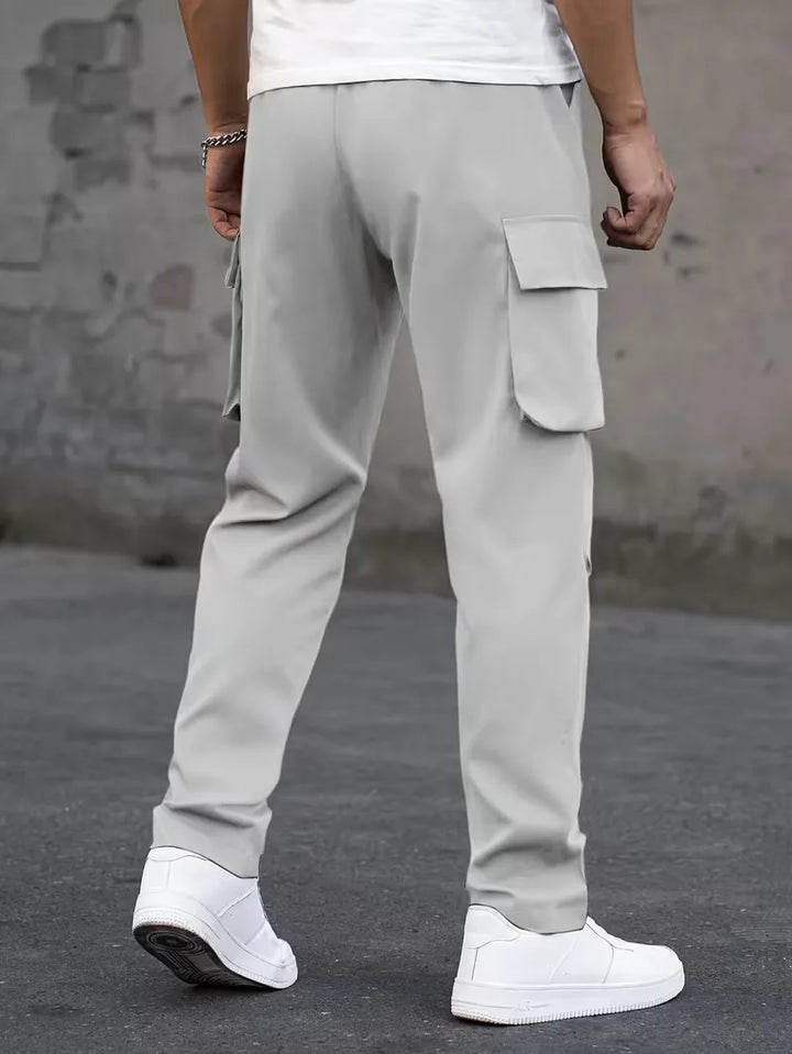 Veelzijdige heren cargobroek, casual, elastische tailleband, ideaal voor lente en herfst.