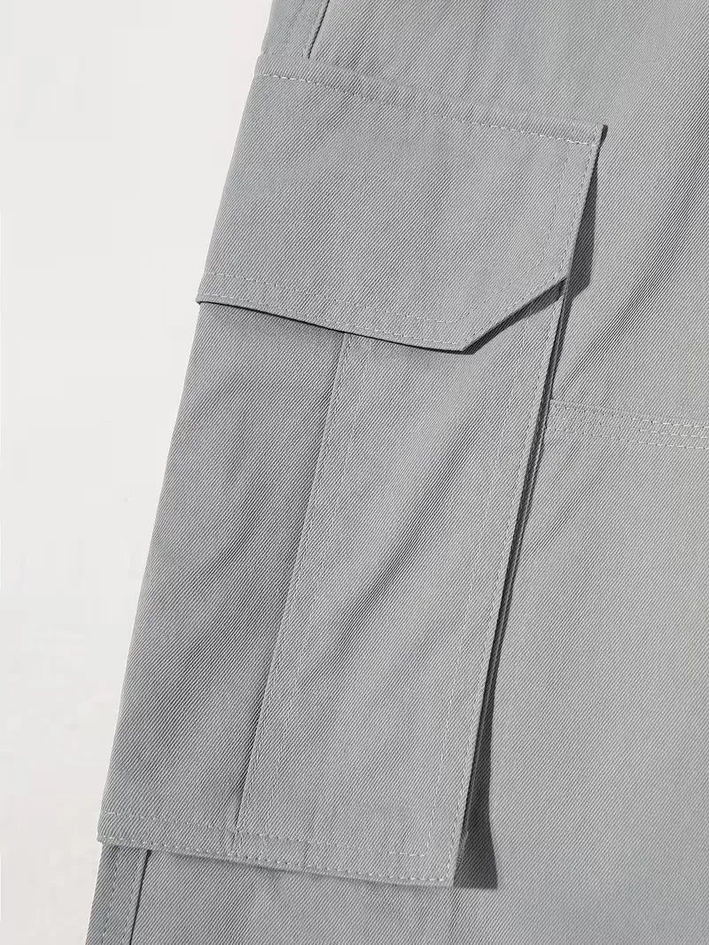 Casual heren cargobroek met flapzakken, perfect voor streetwear en outdoor avonturen in lente/zomer.