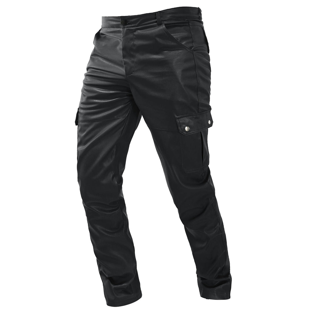 Urban heren cargobroek met opvallende glans, meerdere zakken en comfortabele straight leg pasvorm.
