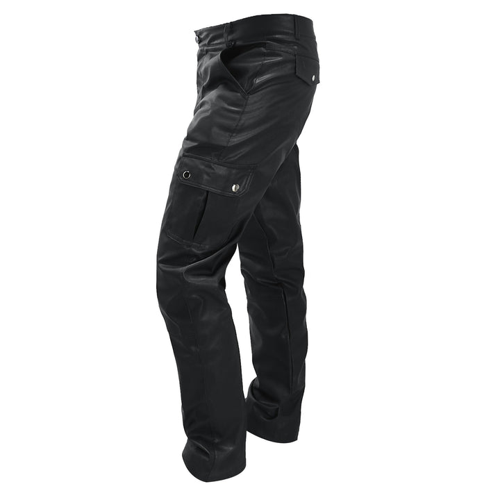 Trendy heren cargobroek met unieke glanzende stof, perfect voor een moderne, stoere herenmode stijl.