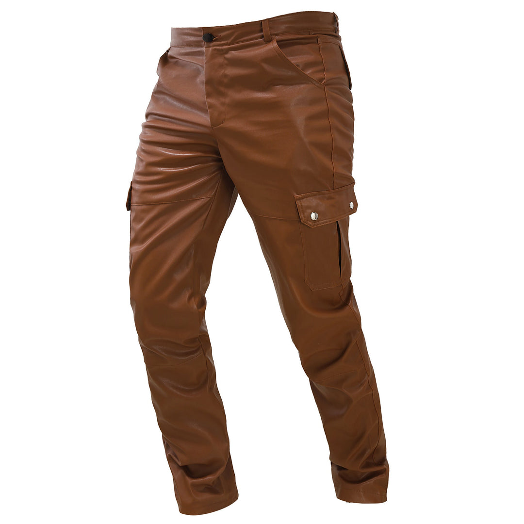 Glanzende heren cargobroek, straight leg, stoere urban stijl met functionele zakken.