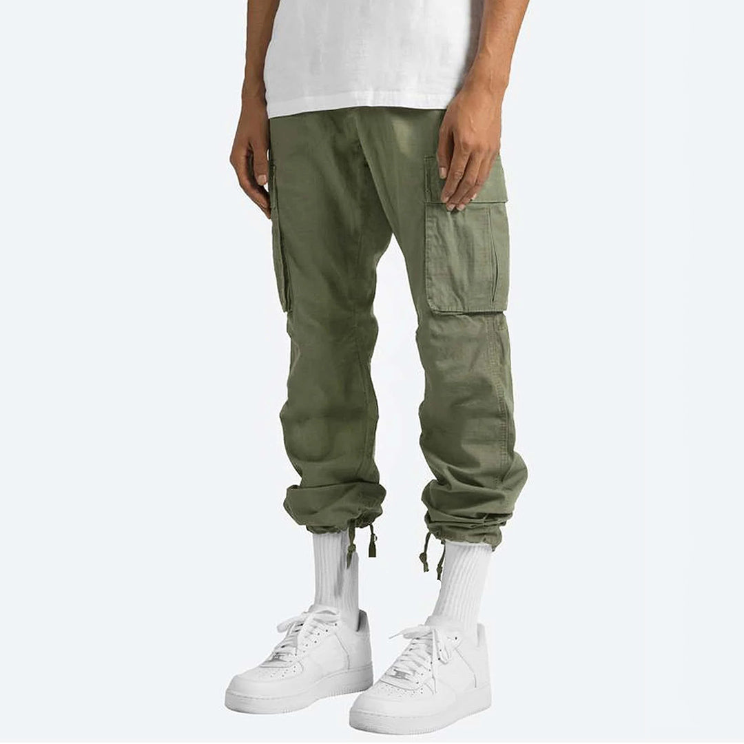 Heren trekkoord broek, cargo stijl met elastische taille voor ultiem draagcomfort.