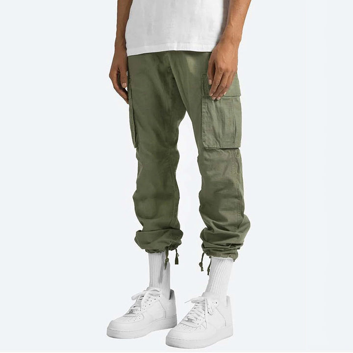 Heren trekkoord broek, cargo stijl met elastische taille voor ultiem draagcomfort.