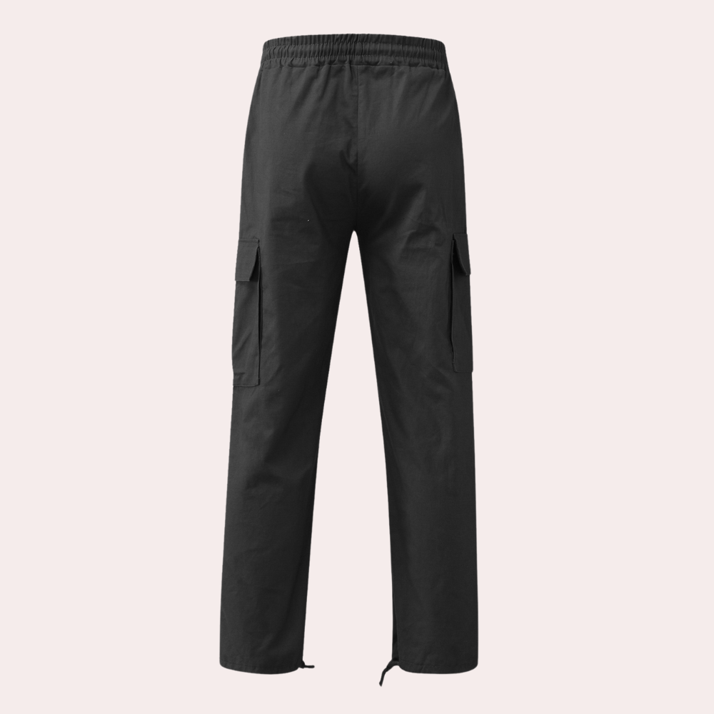 Urban stijl heren cargobroek, trekkoord in taille voor optimaal comfort.