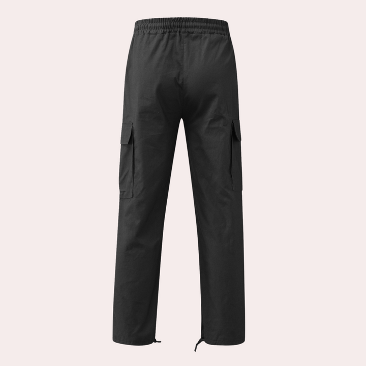 Urban stijl heren cargobroek, trekkoord in taille voor optimaal comfort.