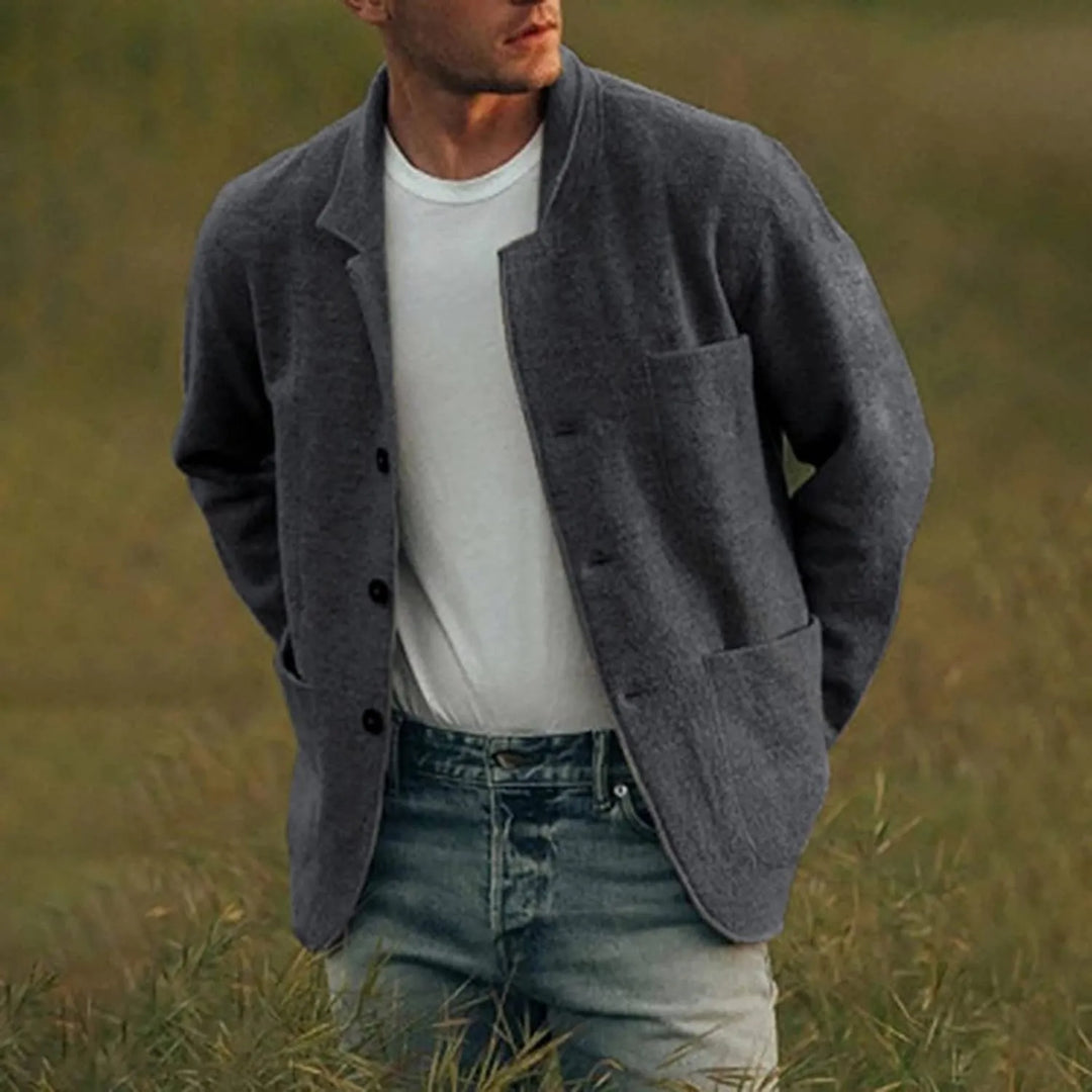Zachte casual heren blazer in klassiek grijs, ideaal voor dagelijks comfort. Mode heren.
