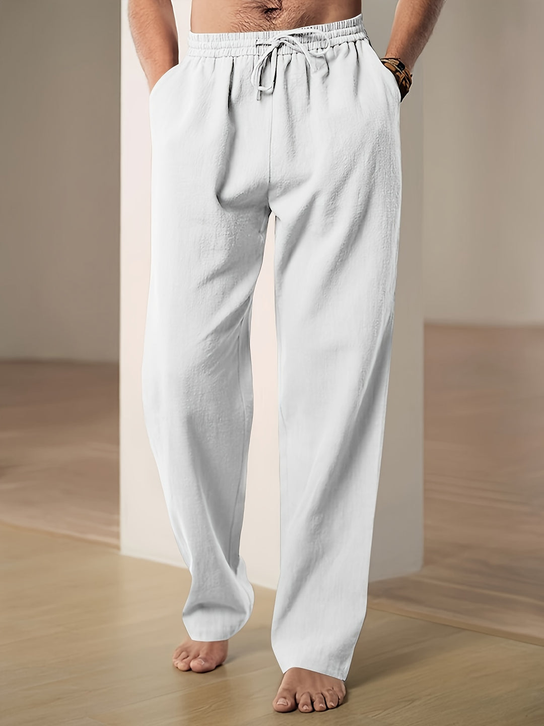 Heren casual broek, ademend comfort, tijdloze stijl. Ideaal voor dagelijks gebruik, losse pasvorm.