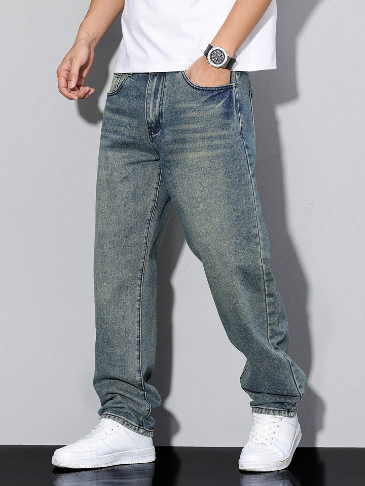 Tijdloze effen heren jeans, comfortabel draagcomfort, een must-have in elke garderobe.