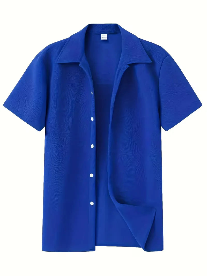 Stijlvol casual herenoverhemd korte mouw, comfortabel en trendy voor mannen.
