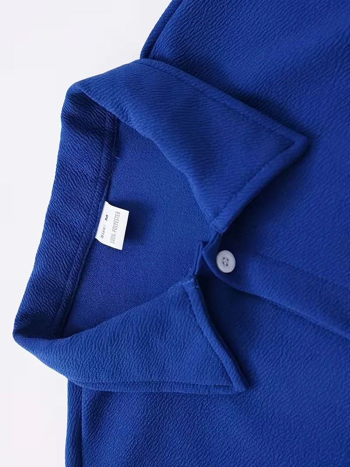 Detail van het comfortabele heren overhemd korte mouw, perfecte afwerking.