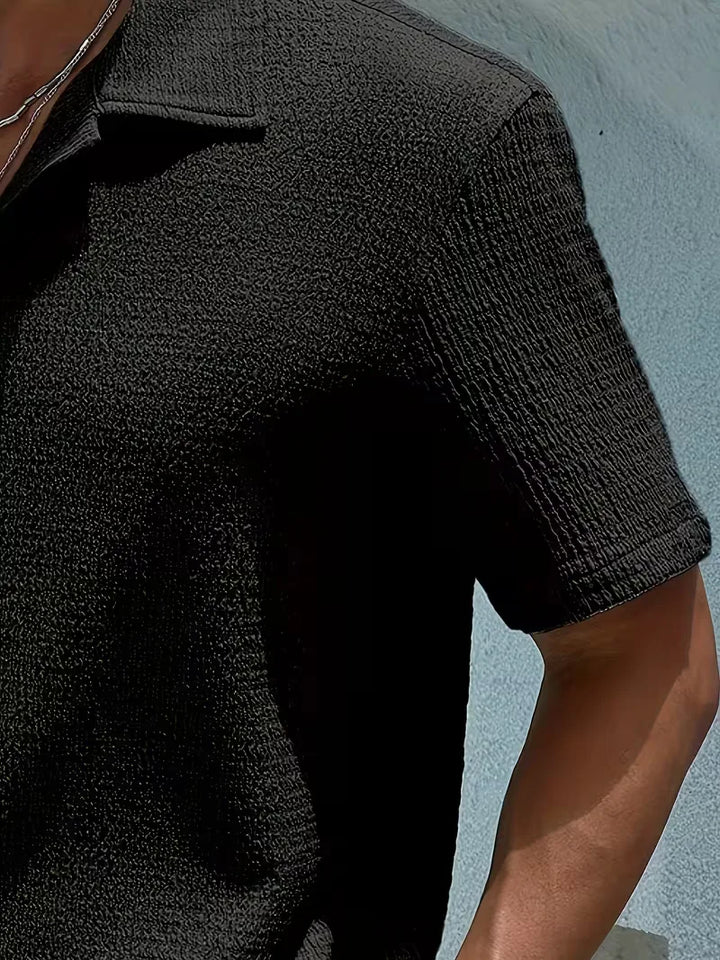 Comfortabel heren overhemd korte mouw, regular fit voor een ontspannen zomerstijl.