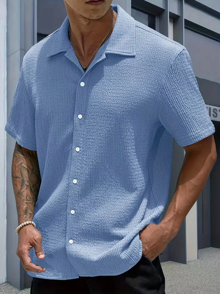 Regular fit heren overhemd korte mouw, comfortabel en casual voor mannenkleding.