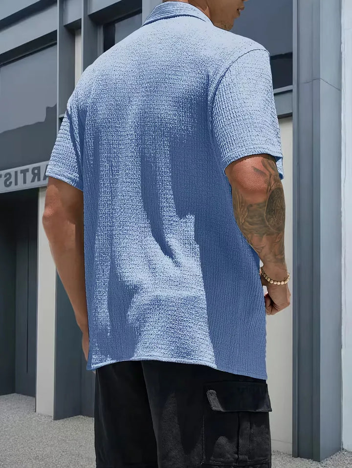 Casual heren overhemd korte mouw voor een relaxte zomerse of lente outfit.