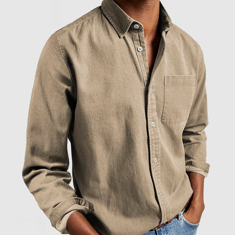 Comfortabel heren overhemd met normale pasvorm, modern en veelzijdig voor dagelijkse mode en kantooroutfits.