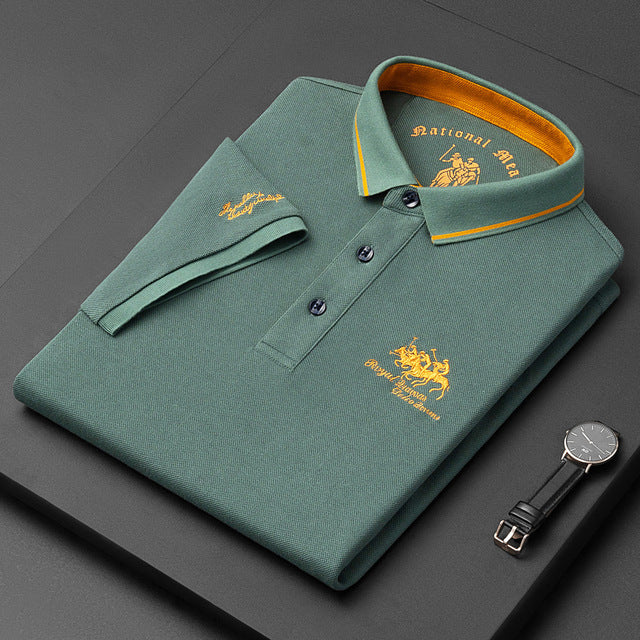 Comfortabel heren polo shirt in effen kleur, geschikt voor zowel formele als informele gelegenheden.