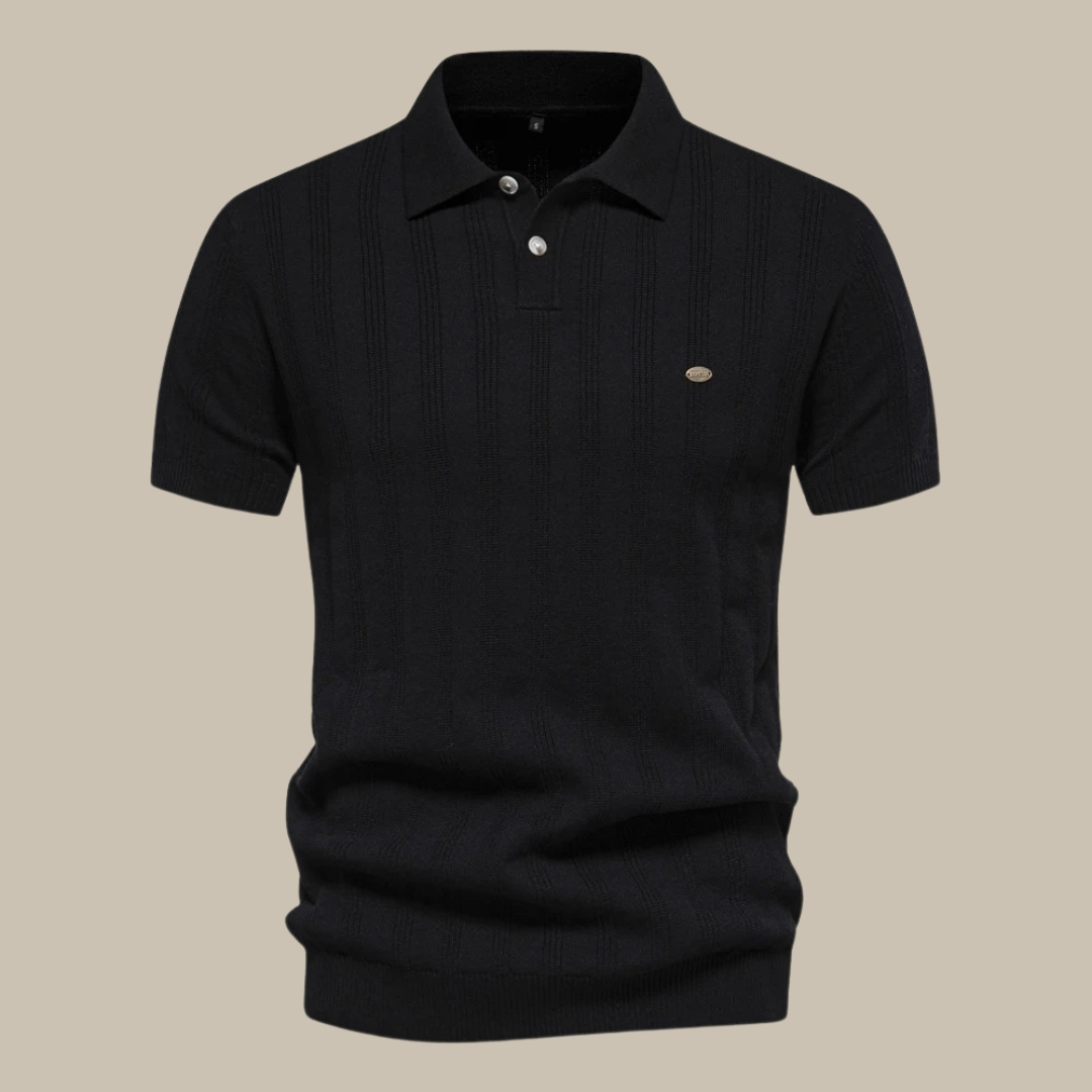 Heren casual poloshirt met stijlvolle lijn details op de kraag en mouwen, ideaal voor herfst/winter.