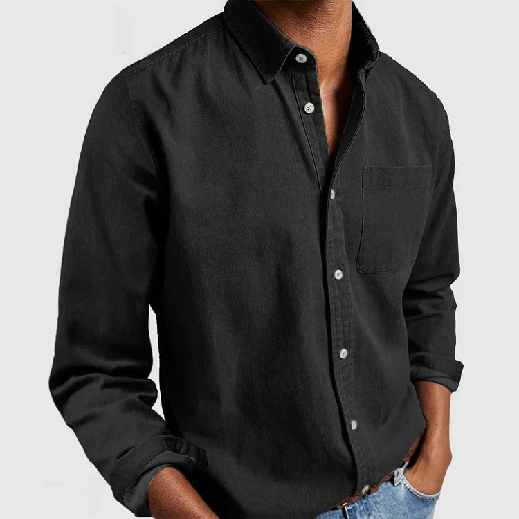Stijlvol heren casual overhemd in een regular fit, gemaakt van ademend linnen, perfect voor de zomer.