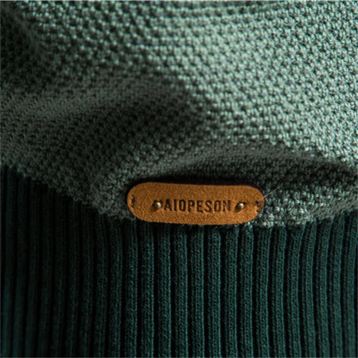 Slim fit heren trui, casual, met ronde hals en modieuze kleurblokken, comfortabel voor herfst/winter.