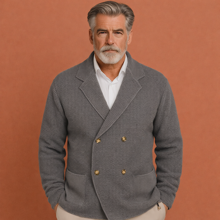 Heren casual vest met dubbele knoopsluiting, ideaal voor herfst/winter. Stijlvol en comfortabel.