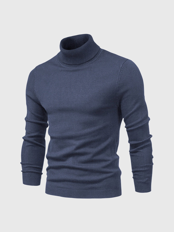 Casual heren pullover met coltrui en lange mouw, comfortabel voor herfst en winter.