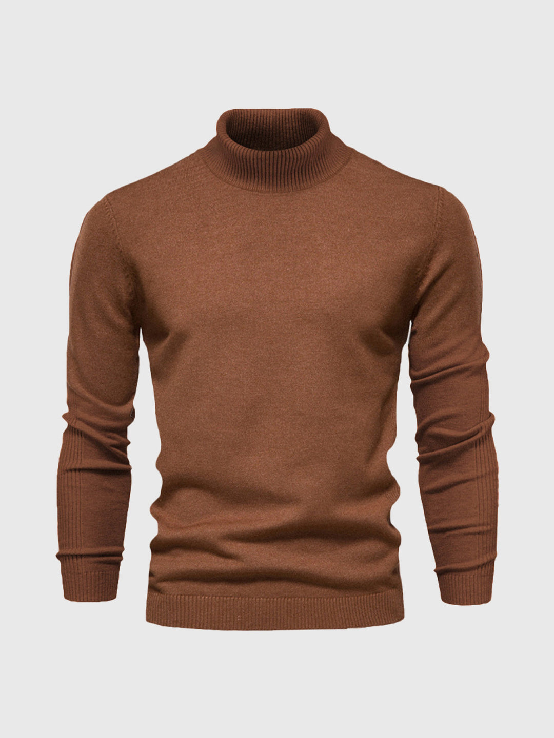 Klassieke zwarte heren coltrui met lange mouw, tijdloze pullover voor heren.