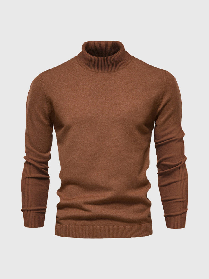 Klassieke zwarte heren coltrui met lange mouw, tijdloze pullover voor heren.