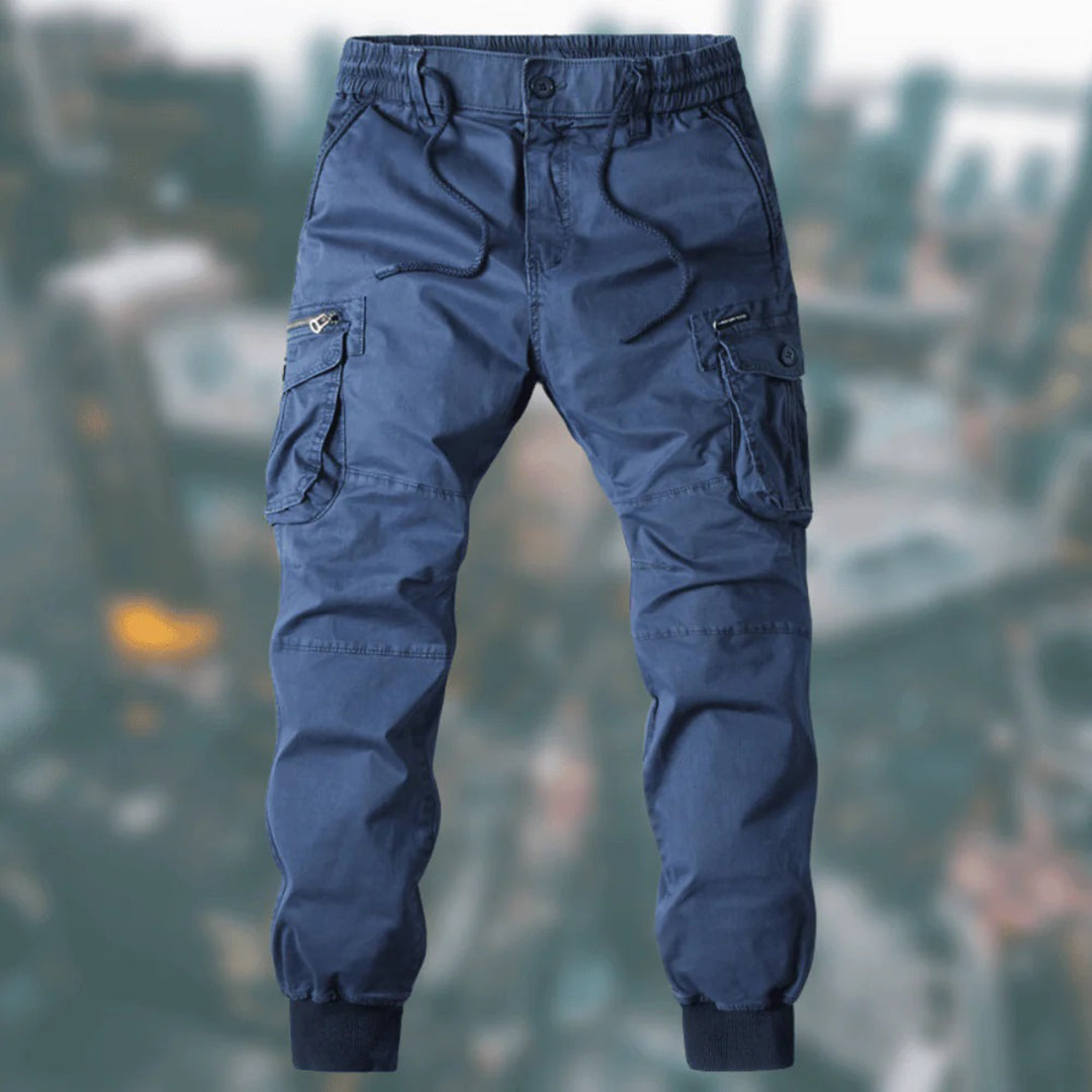 Heren comfort cargo jogger broek, ideaal voor een relaxte maar stijlvolle casual look.
