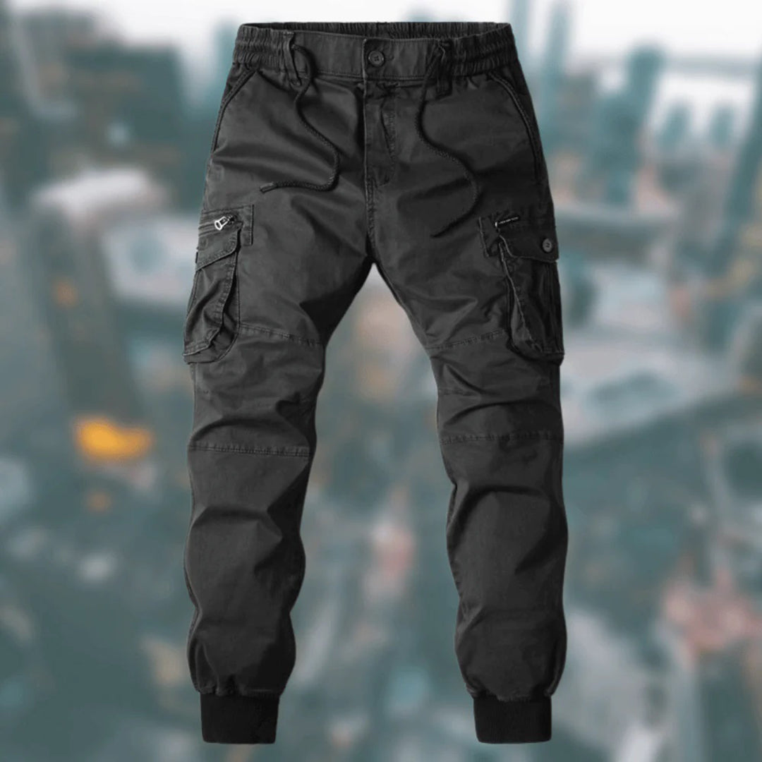 Casual heren jogger broek, comfortabel en modieus voor alledaagse activiteiten.