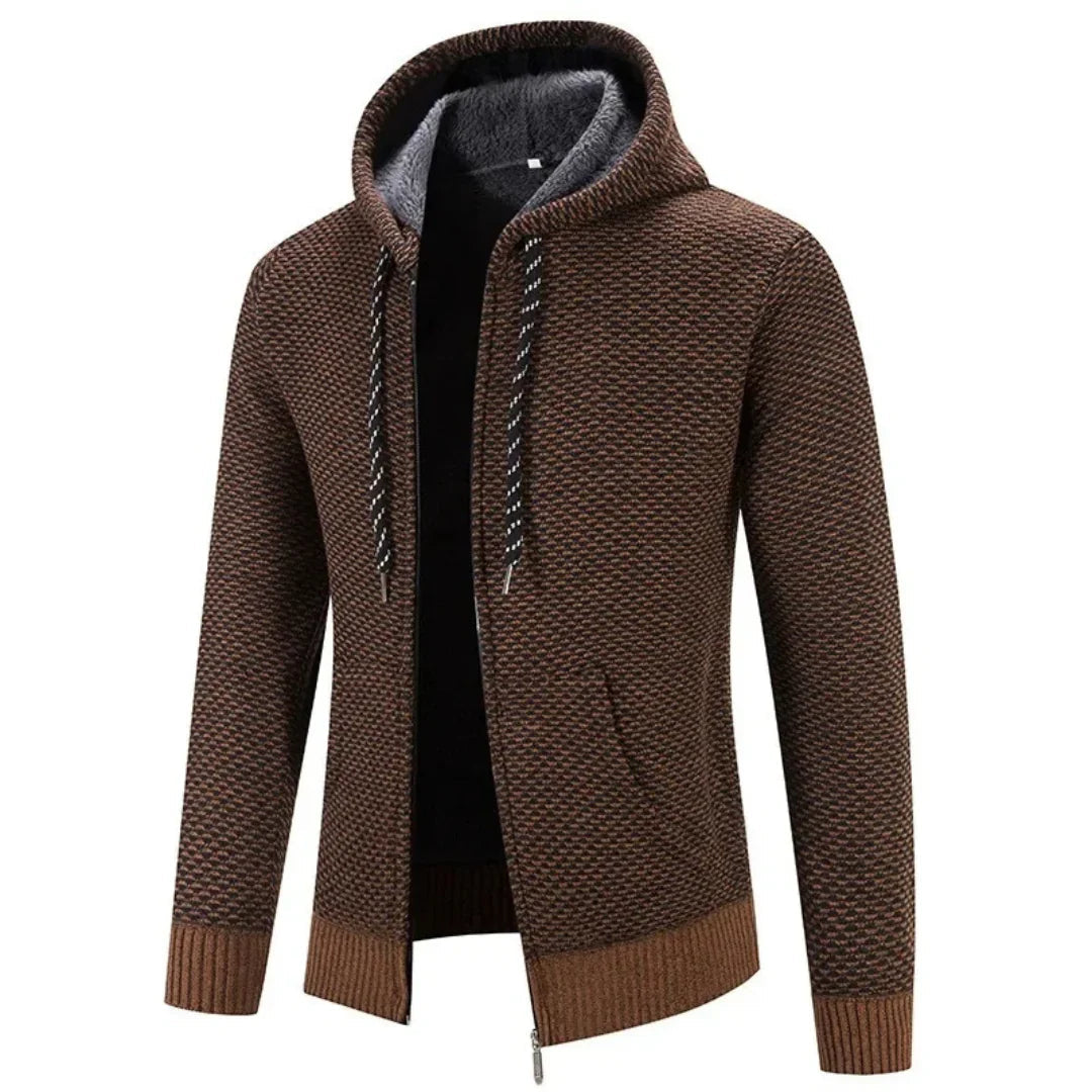 Heren comfort hoodie met ritssluiting. Ideaal als warme wintertrui of casual vest voor mannen.