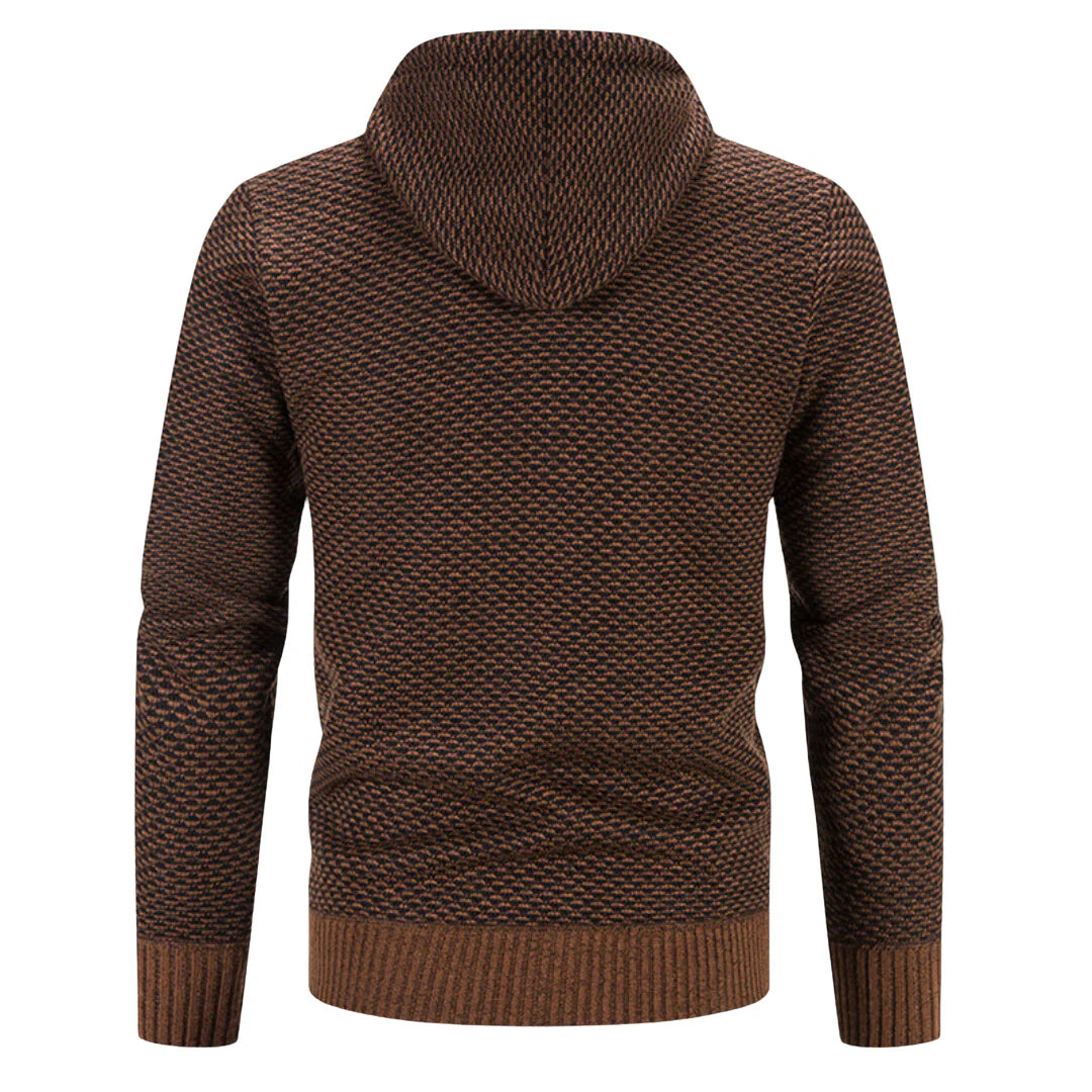 Stijlvolle heren hoodie met volledige ritssluiting. Essentiële warme kleding voor mannen.