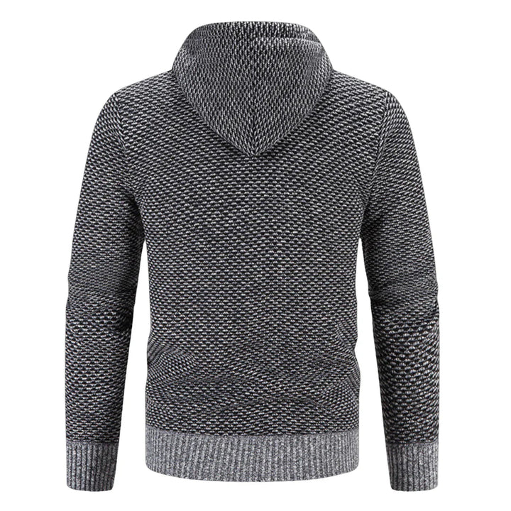 Modieuze herfstmode: heren hoodie met rits en capuchon. Comfortabel en sportief vest.