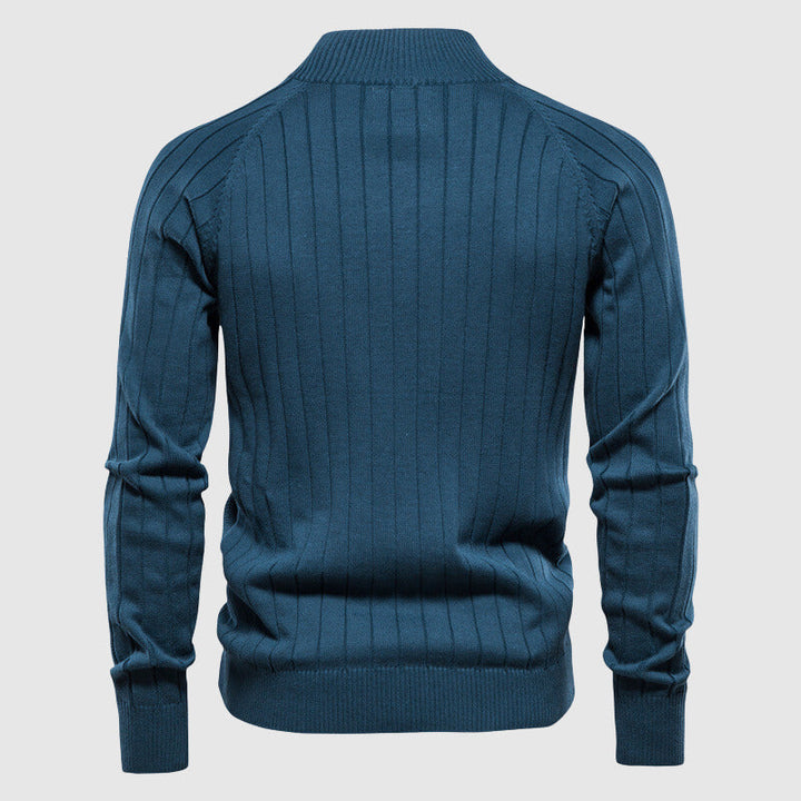 Heren comfortabel katoenen vest met rits, grijze argyle patroon, casual stijl, heren kleding