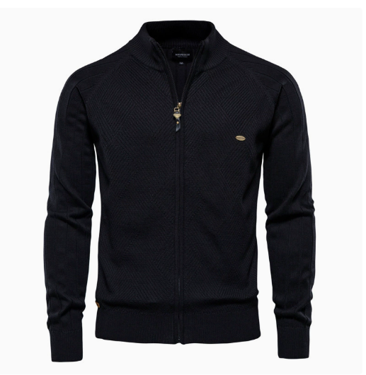 Opgevouwen grijze heren argyle vest met rits, van comfortabele katoenmix, klaar om te dragen