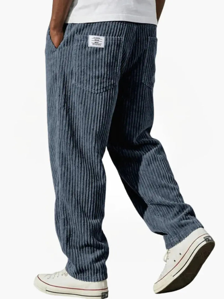 Comfortabele heren corduroy broek met elastische tailleband, perfect voor dagelijks gebruik.