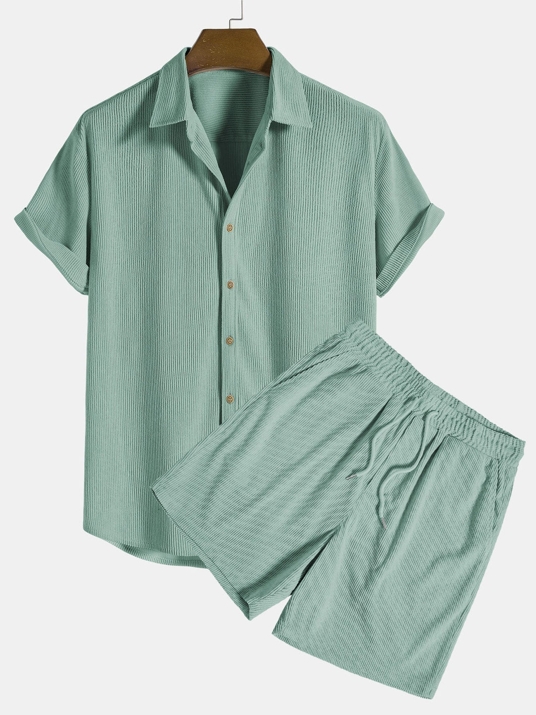 Comfortabele heren tweedelige set van corduroy, ideaal voor een stijlvolle casual look tijdens vrije tijd.