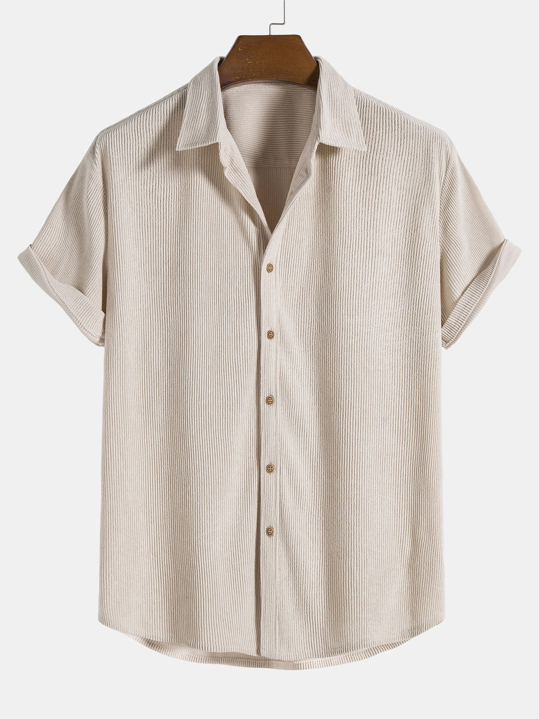 Veelzijdige heren tweedelige corduroy set, modieus en casual voor zomeroutfits en herfstmode.