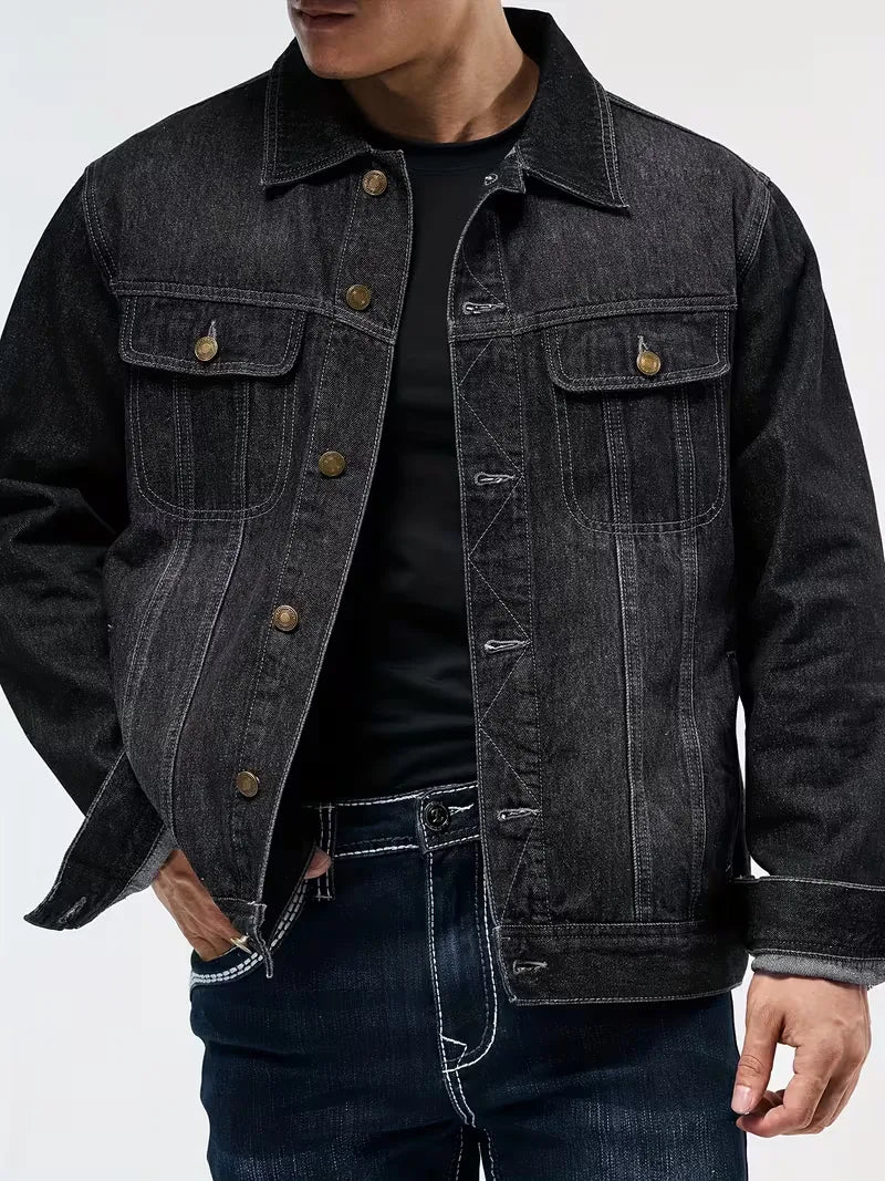 Heren denim jas, casual spijkerjas regular fit, perfect voor streetwear en vrije tijd.