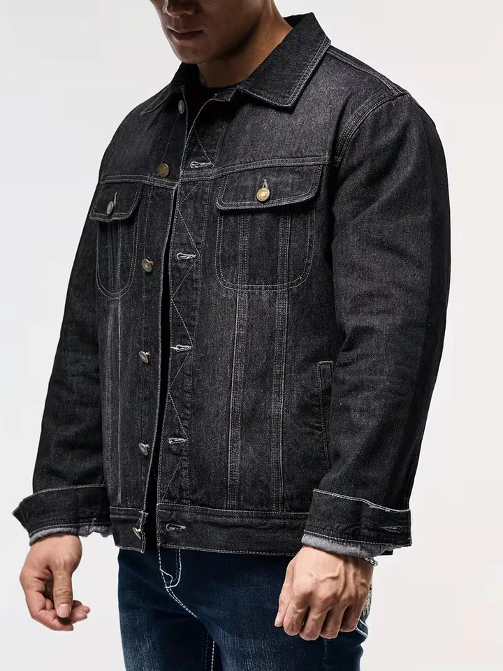 Trendy heren spijkerjas, moderne denim jas met lange mouwen voor een casual uitstraling.