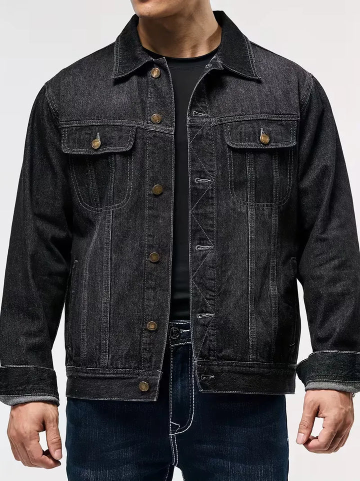 Comfortabele heren spijkerjas, zachte denim regular fit jas, ideaal voor gelaagde outfits.