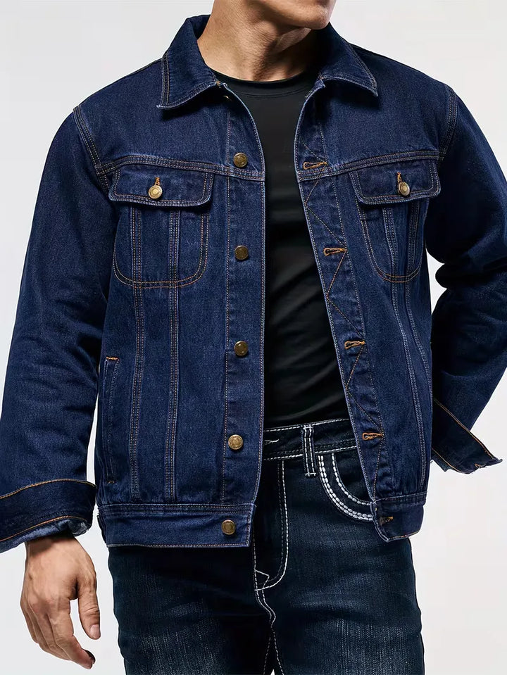 Comfortabele heren spijkerjas in denim, klassieke regular fit voor dagelijks gebruik.